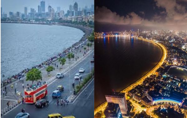 Marine Drive Mumbai day and night view