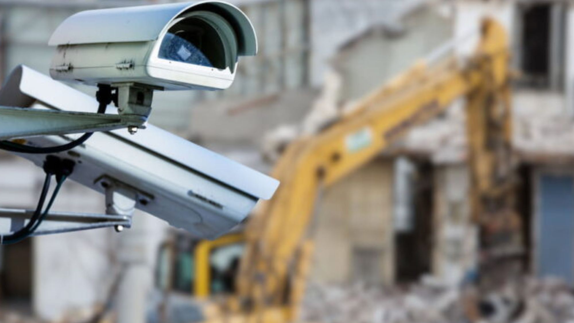 Security cameras ensuring safety on a construction site