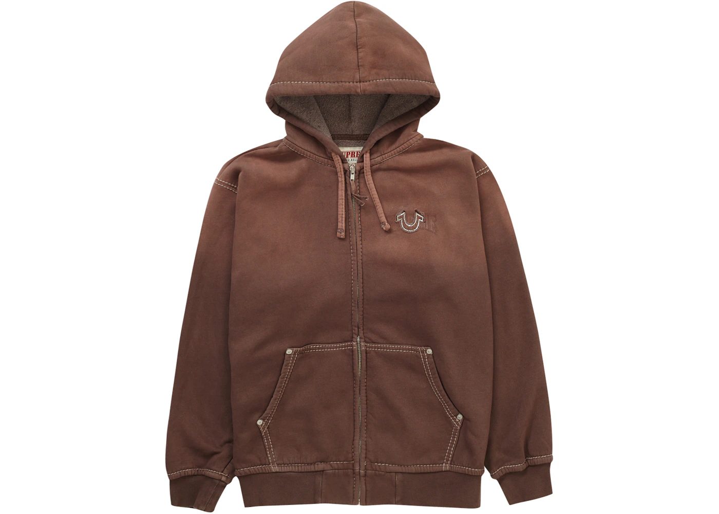 Supreme True Religion Zip Up Hoodie Brown