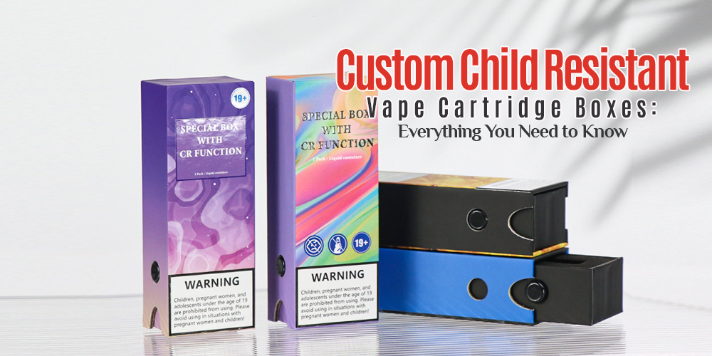 Child resistant vape cartridge box