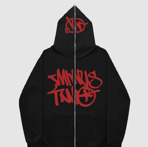 HOODIE-M2-FULL-ZIP-BLACK-RED