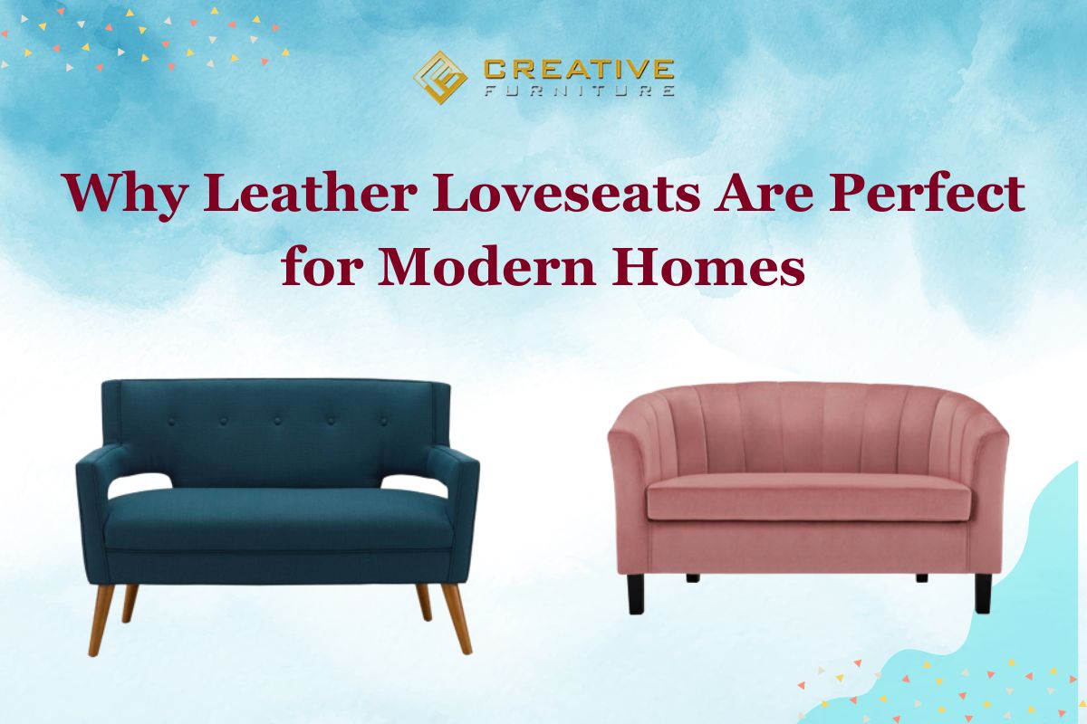 modern leather loveseat